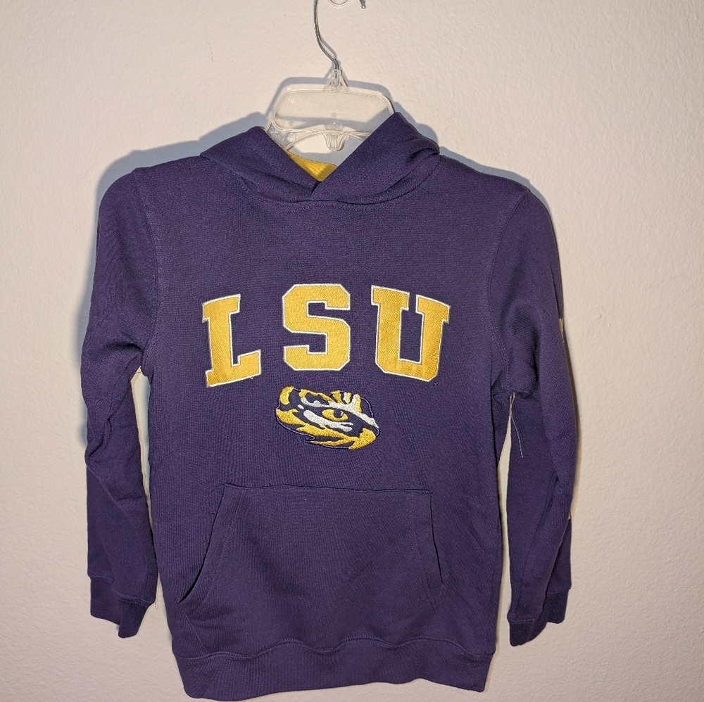 Youth Colosseum Purple LSU Tigers 2-Hit Team Pullover Hoodie